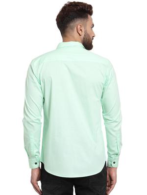 green solid casual shirt - 15859774 - Standard Image - 3
