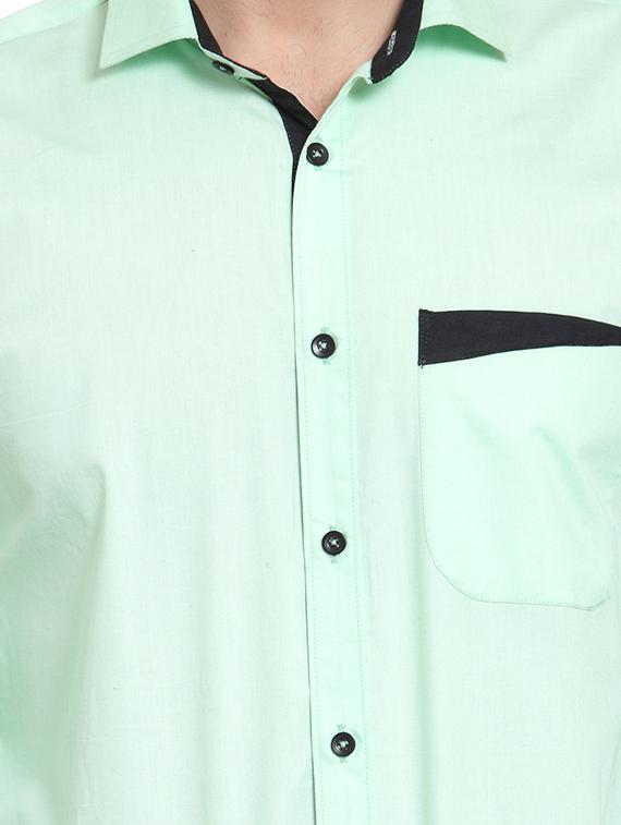 green solid casual shirt - 15859774 - Zoom Image - 5