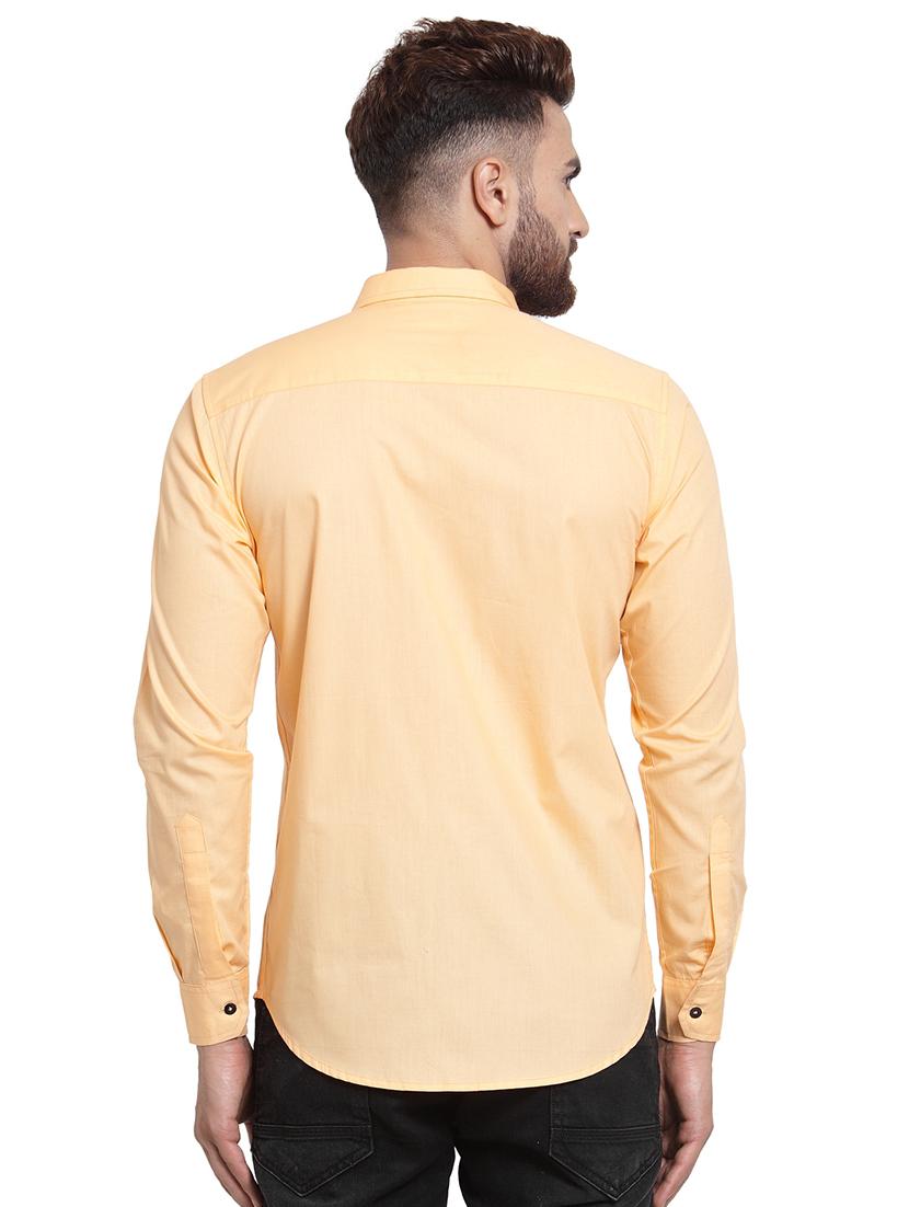 orange solid casual shirt - 15859777 - Zoom Image - 2