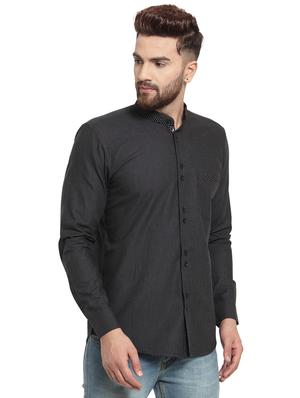 black solid casual shirt - 15859778 - Standard Image - 2