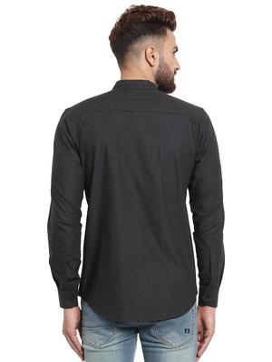 black solid casual shirt - 15859778 - Standard Image - 3