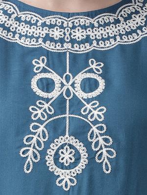 embroidered cold shoulder top - 15859904 - Standard Image - 4