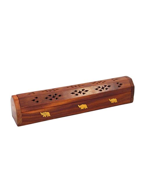 desi karigar wooden, brass incense holder - 15860265 - Standard Image - 1