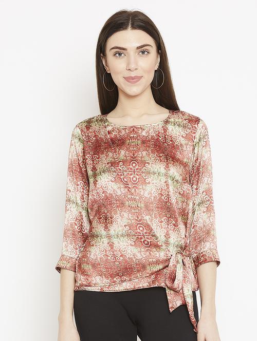 tie-knot detail wrap top - 15860892 - Standard Image - 1