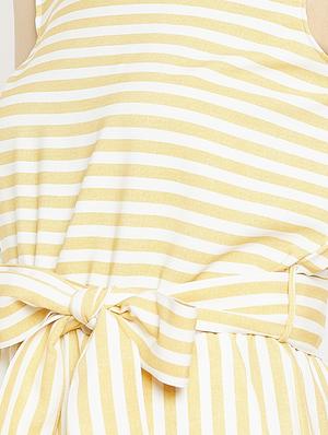tie-knot striped wide leg jumpsuit - 15860897 - Standard Image - 3