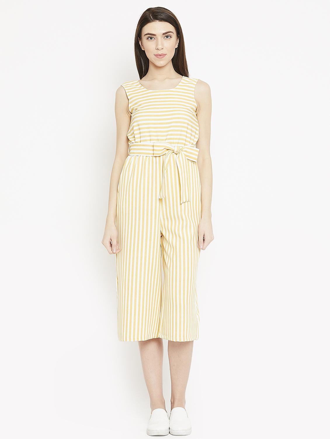 tie-knot striped wide leg jumpsuit - 15860897 - Zoom Image - 1