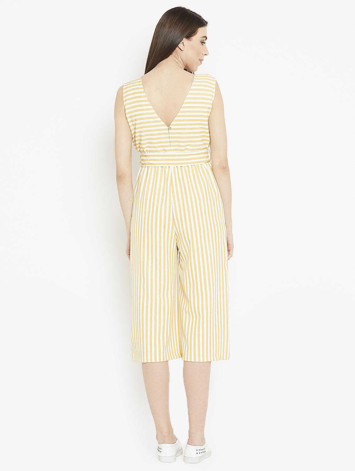 tie-knot striped wide leg jumpsuit - 15860897 - Zoom Image - 2