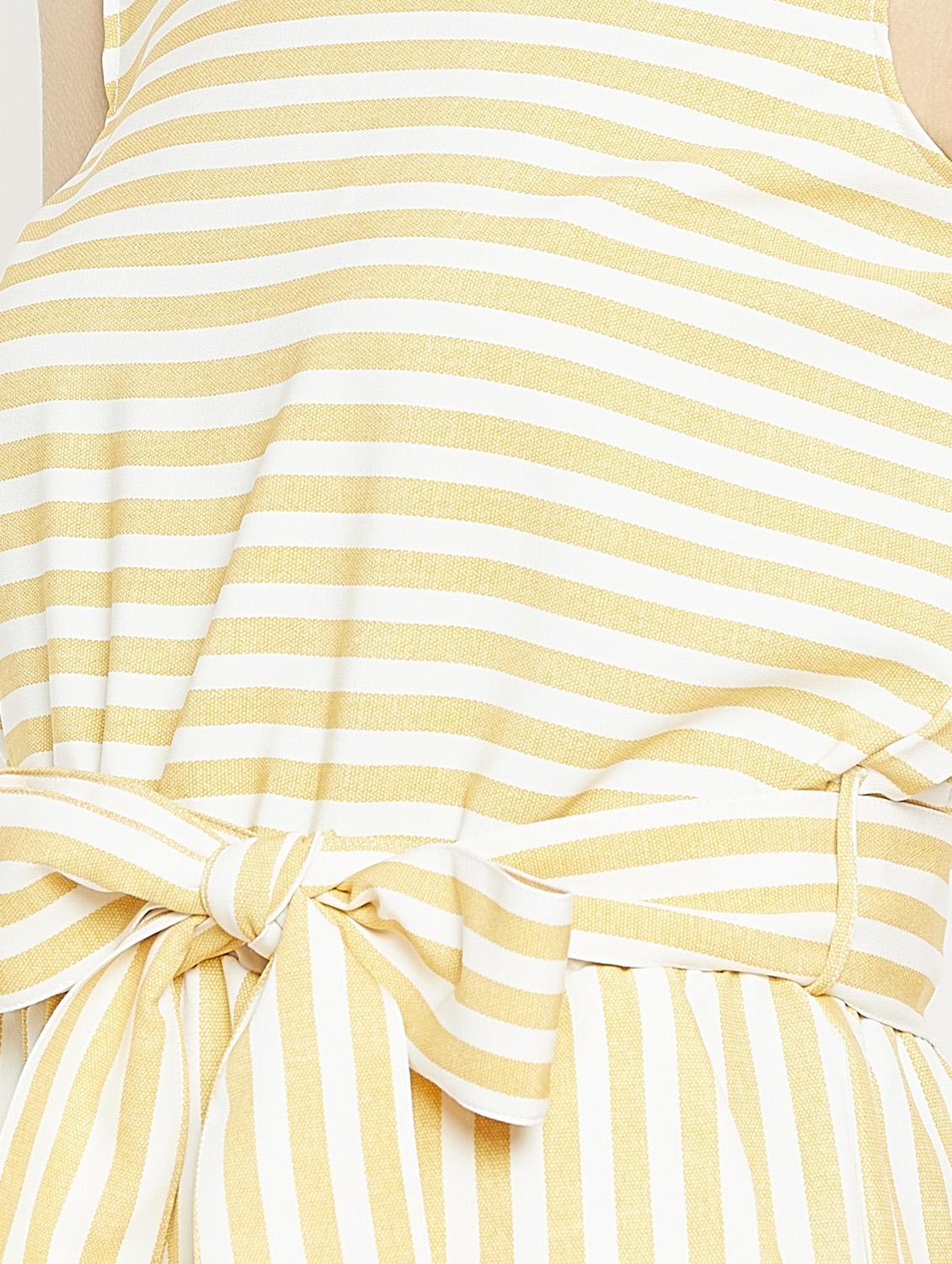 tie-knot striped wide leg jumpsuit - 15860897 - Zoom Image - 3