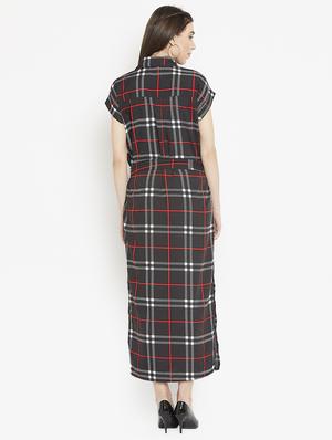 tie-front checkered maxi dress - 15860931 - Standard Image - 2