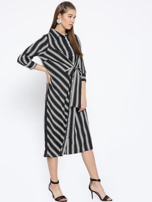 button-up faux wrap tie-front dress - 15860934 - Standard Image - 2