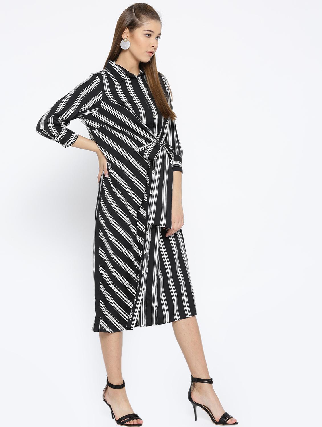 button-up faux wrap tie-front dress - 15860934 - Zoom Image - 2