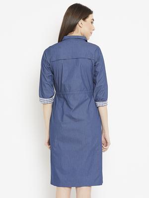 drawstring waist a-line dress - 15860935 - Standard Image - 2