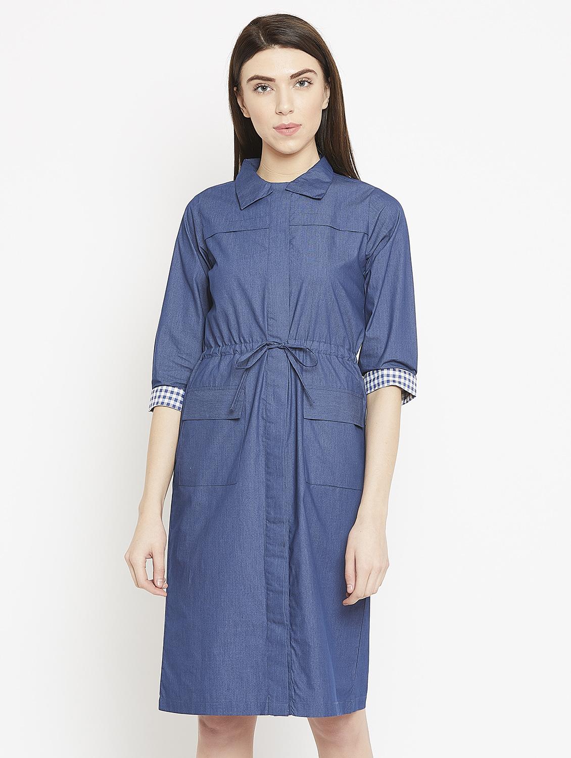 drawstring waist a-line dress - 15860935 - Zoom Image - 1