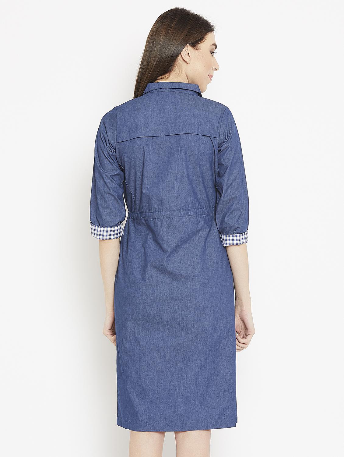 drawstring waist a-line dress - 15860935 - Zoom Image - 2