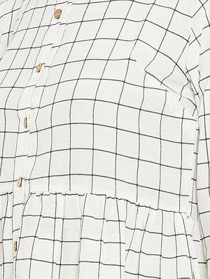 button detail checkered a-line dress - 15860938 - Standard Image - 5