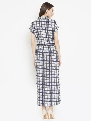 button-up side slit checkered dress - 15860939 - Standard Image - 3