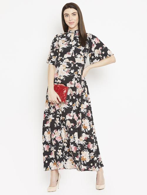 tie-back floral maxi dress - 15860942 - Standard Image - 1
