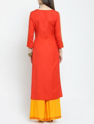 embroidered straight kurta - 15861429 - Standard Image - 3