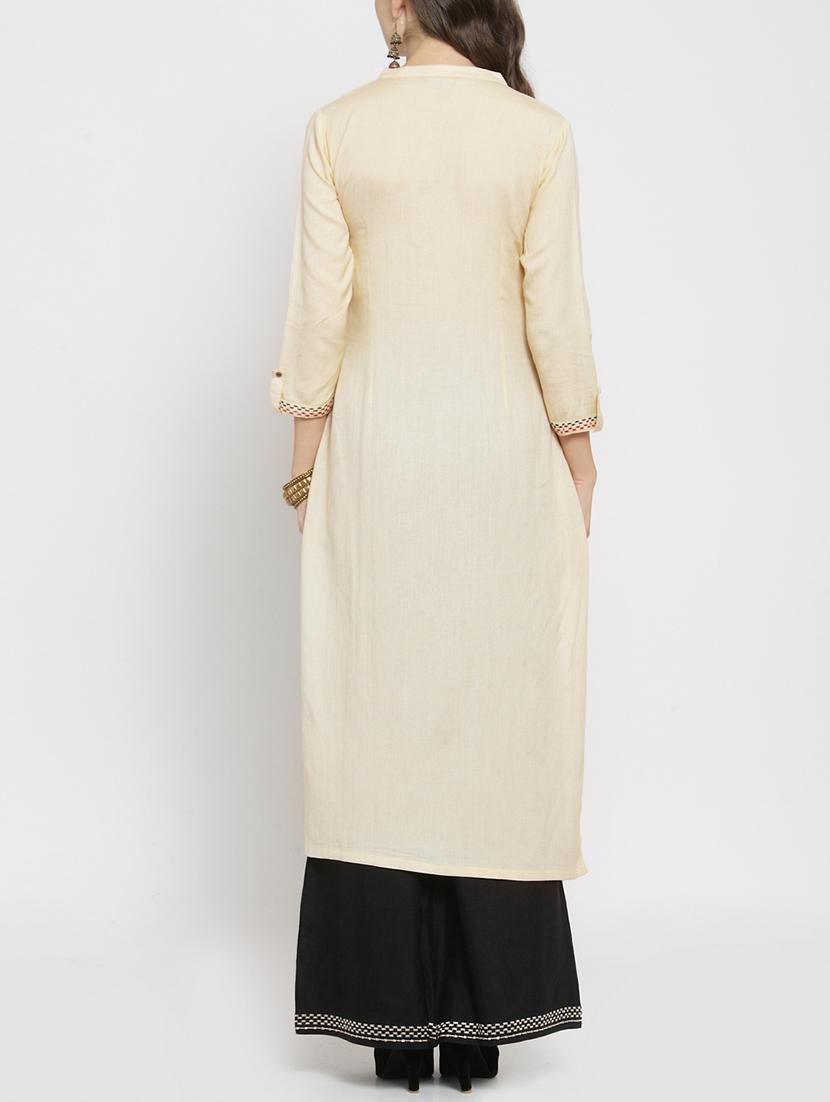 embroidered straight kurta - 15861430 - Zoom Image - 2