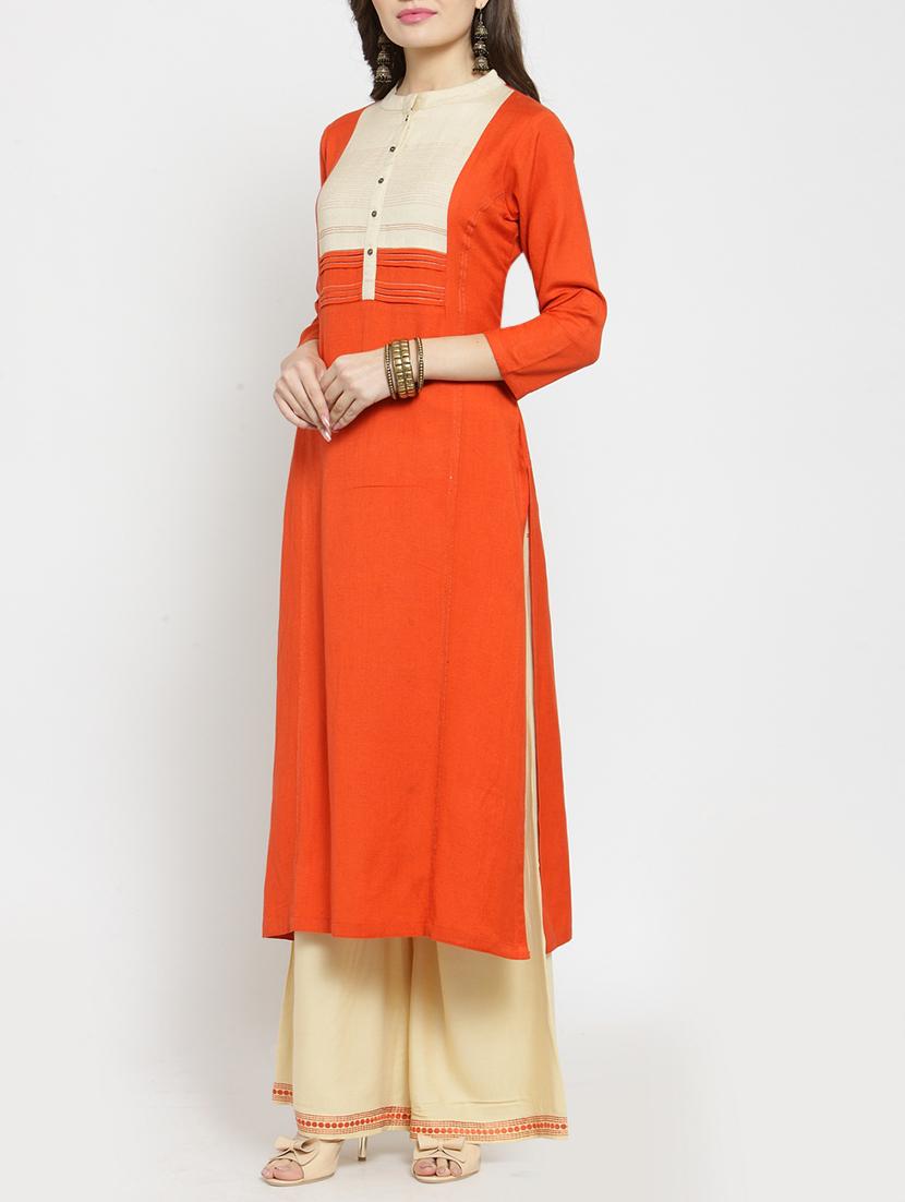pintucks straight kurta - 15861434 - Zoom Image - 2