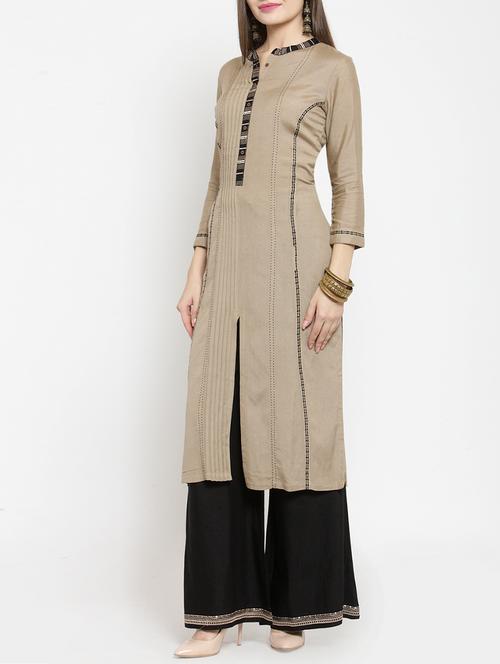 pintucks straight kurta - 15861435 - Standard Image - 1