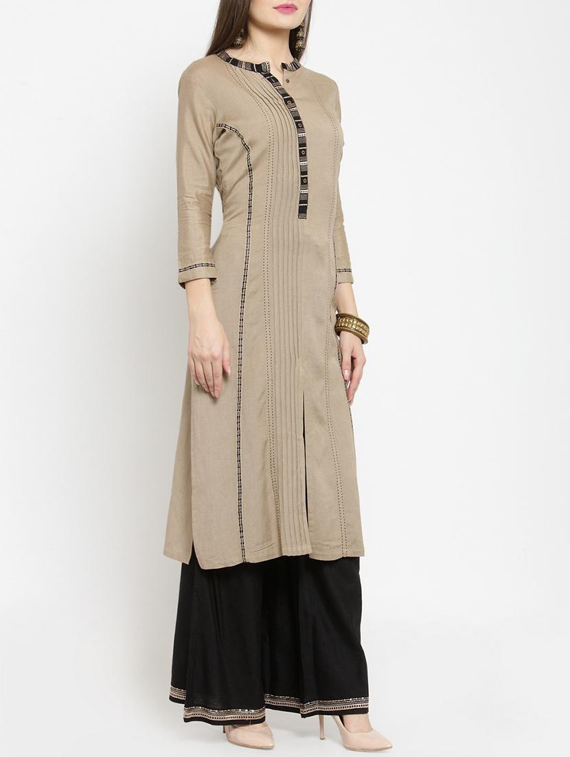 pintucks straight kurta - 15861435 - Zoom Image - 2