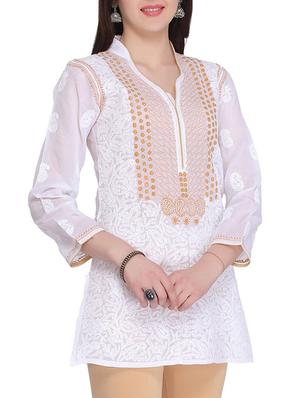 chikankari straight kurti - 15861584 - Standard Image - 2