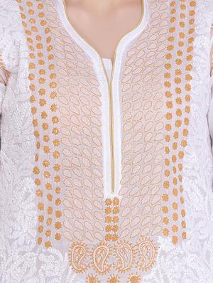 chikankari straight kurti - 15861584 - Standard Image - 4