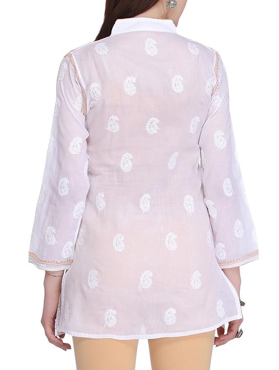 chikankari straight kurti - 15861584 - Zoom Image - 3