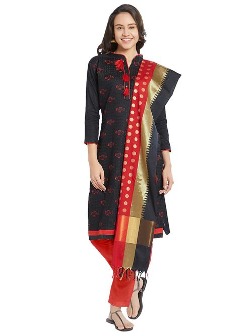 embroidered unstitched pant suit - 15862026 - Standard Image - 1
