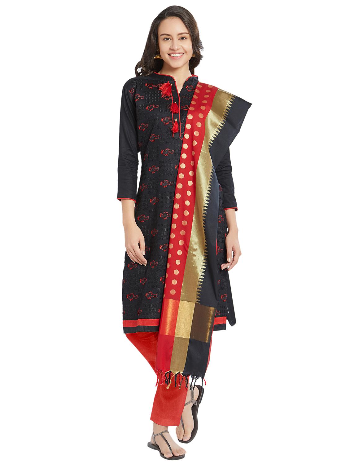 embroidered unstitched pant suit - 15862026 - Zoom Image - 1
