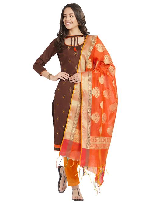 embroidered unstitched pant suit - 15862027 - Standard Image - 1