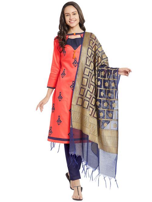 embroidered unstitched pant suit - 15862032 - Standard Image - 1