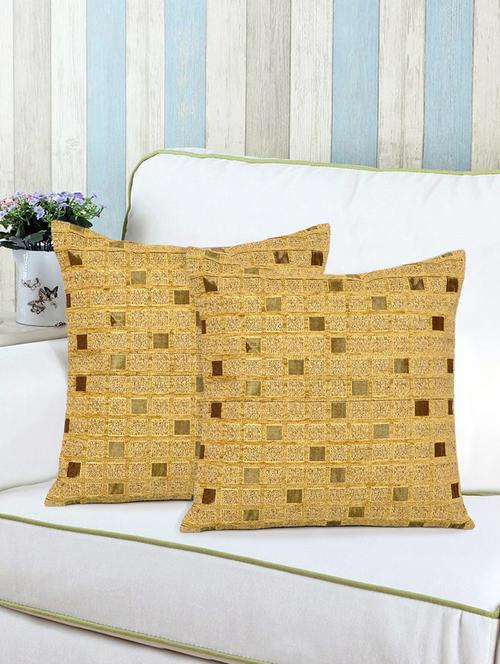 saral home soft viscose chenille cushion cover (set of 2 pc, 40x40 cm) - 15862043 - Standard Image - 1