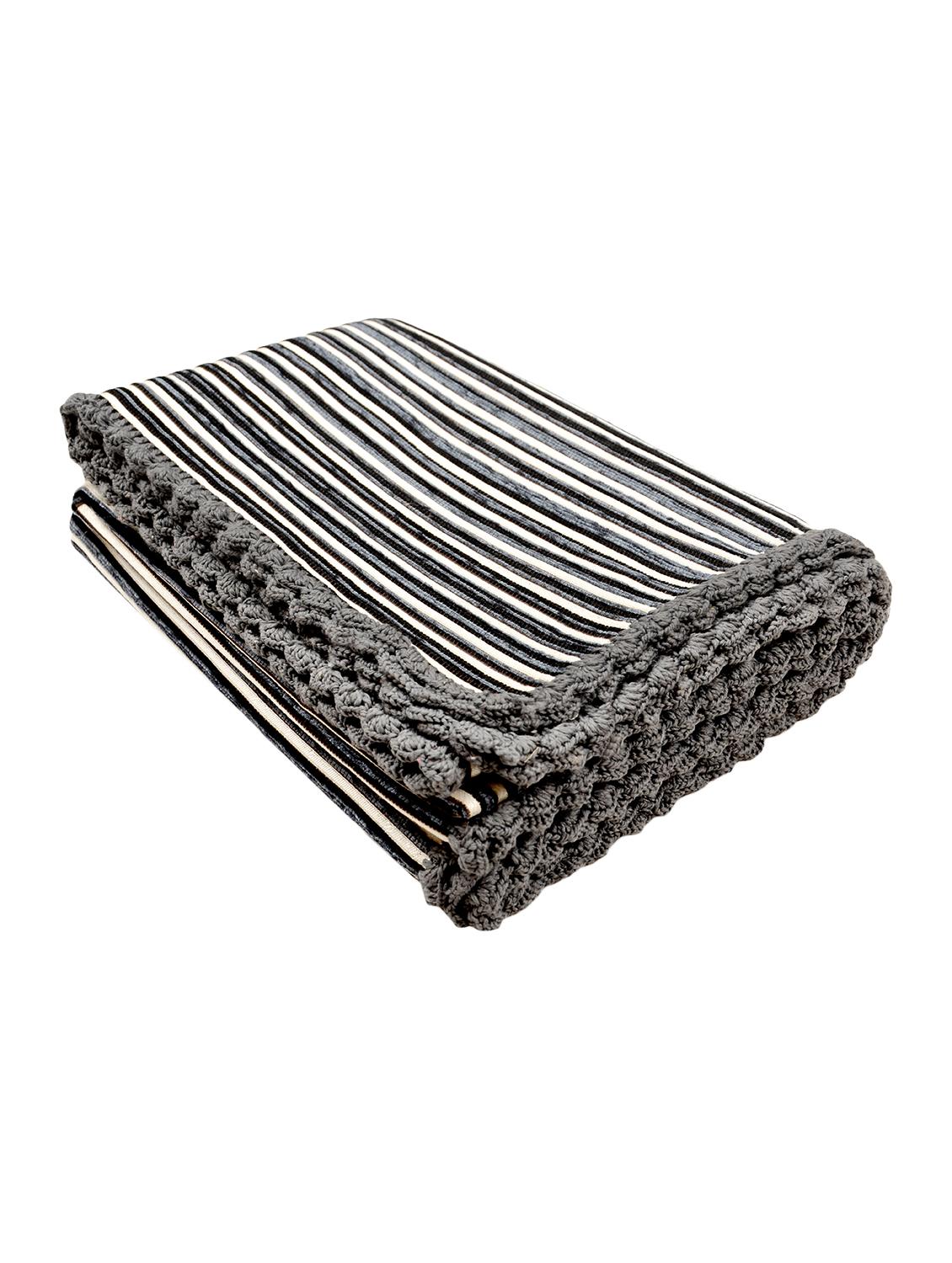 saral home soft decorative viscose chenille throw- 140x210 cm, grey - 15862045 - Zoom Image - 2