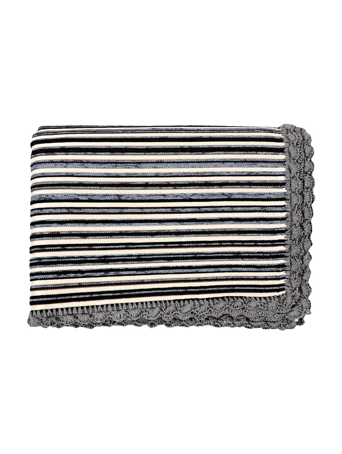saral home soft decorative viscose chenille throw- 140x210 cm, grey - 15862045 - Zoom Image - 3