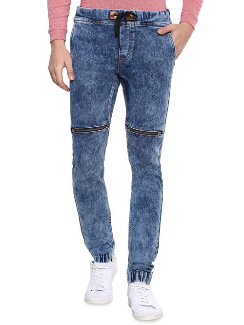 blue cotton blend jogger - 15862164 - Standard Image - 1