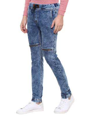 blue cotton blend jogger - 15862164 - Standard Image - 2