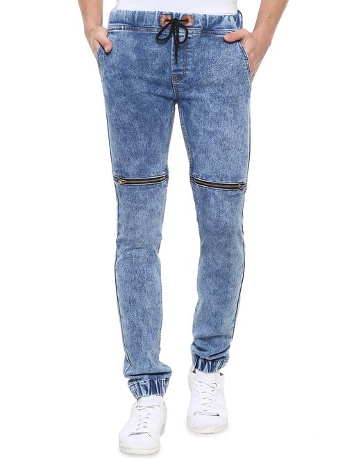 blue cotton blend jogger - 15862165 - Standard Image - 1