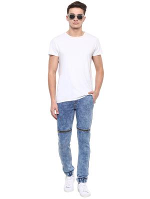 blue cotton blend jogger - 15862165 - Standard Image - 4
