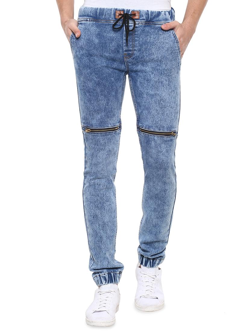 blue cotton blend jogger - 15862165 - Zoom Image - 1