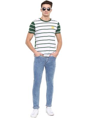 light blue cotton blend plain jeans - 15862166 - Standard Image - 4