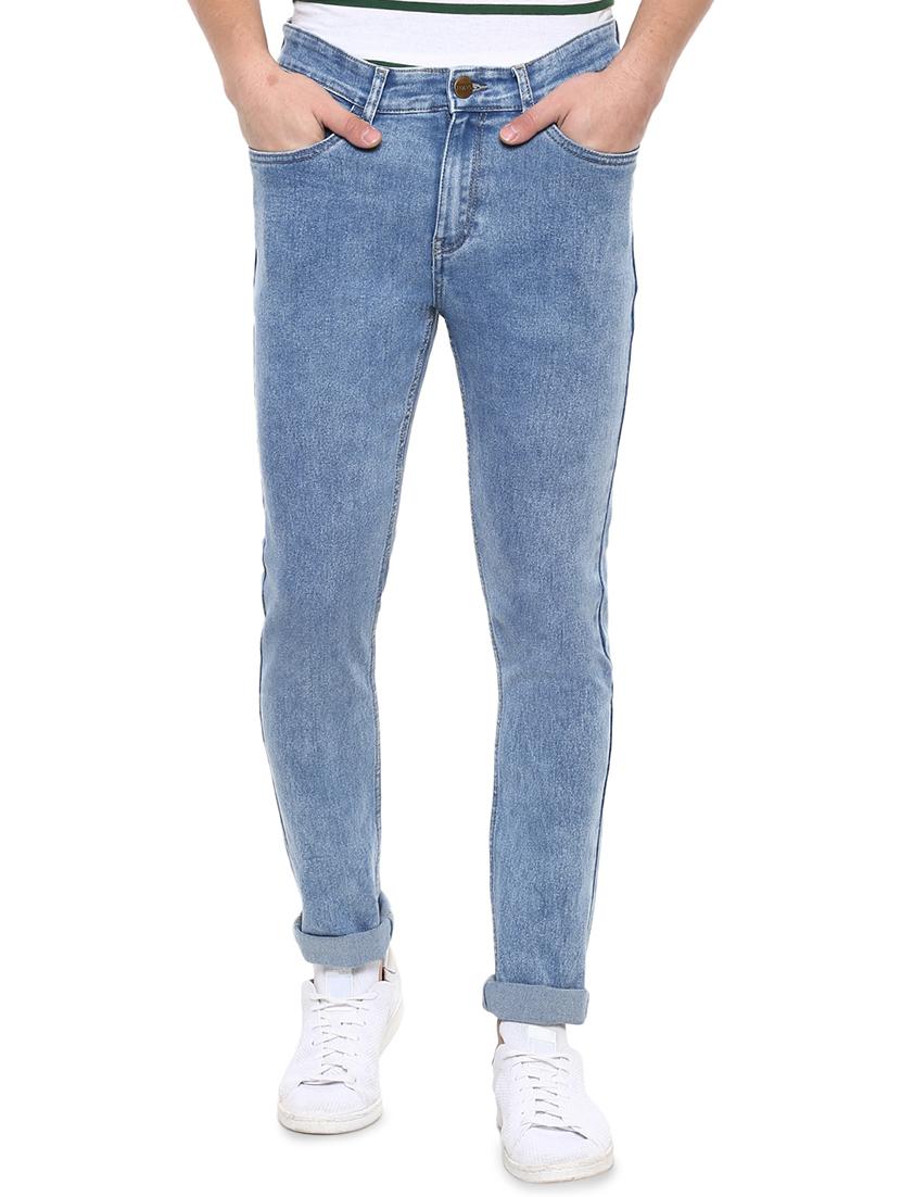 light blue cotton blend plain jeans - 15862166 - Zoom Image - 1