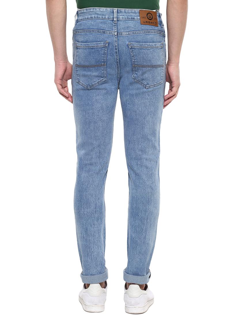 light blue cotton blend plain jeans - 15862166 - Zoom Image - 3