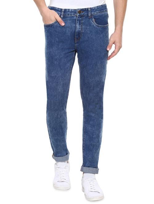 blue cotton blend plain jeans - 15862167 - Standard Image - 1