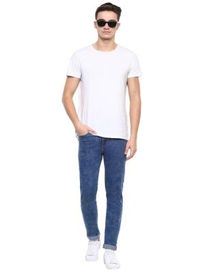 blue cotton blend plain jeans - 15862167 - Standard Image - 4