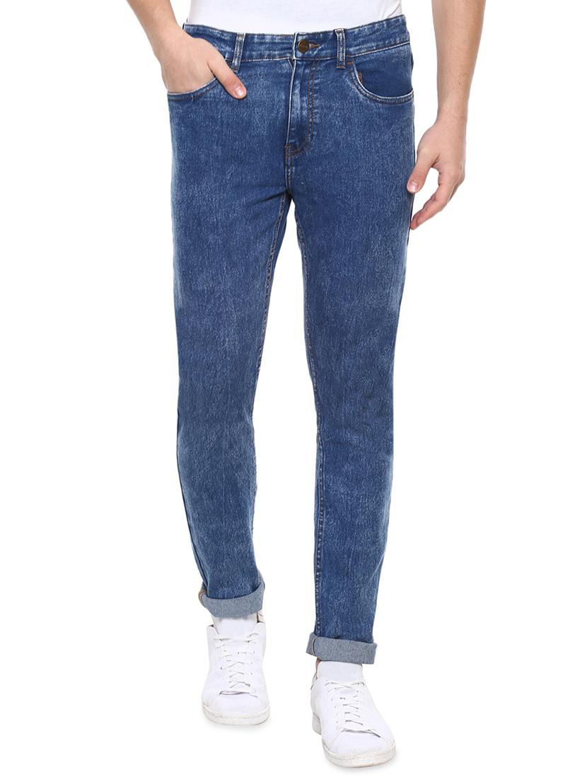 blue cotton blend plain jeans - 15862167 - Zoom Image - 1