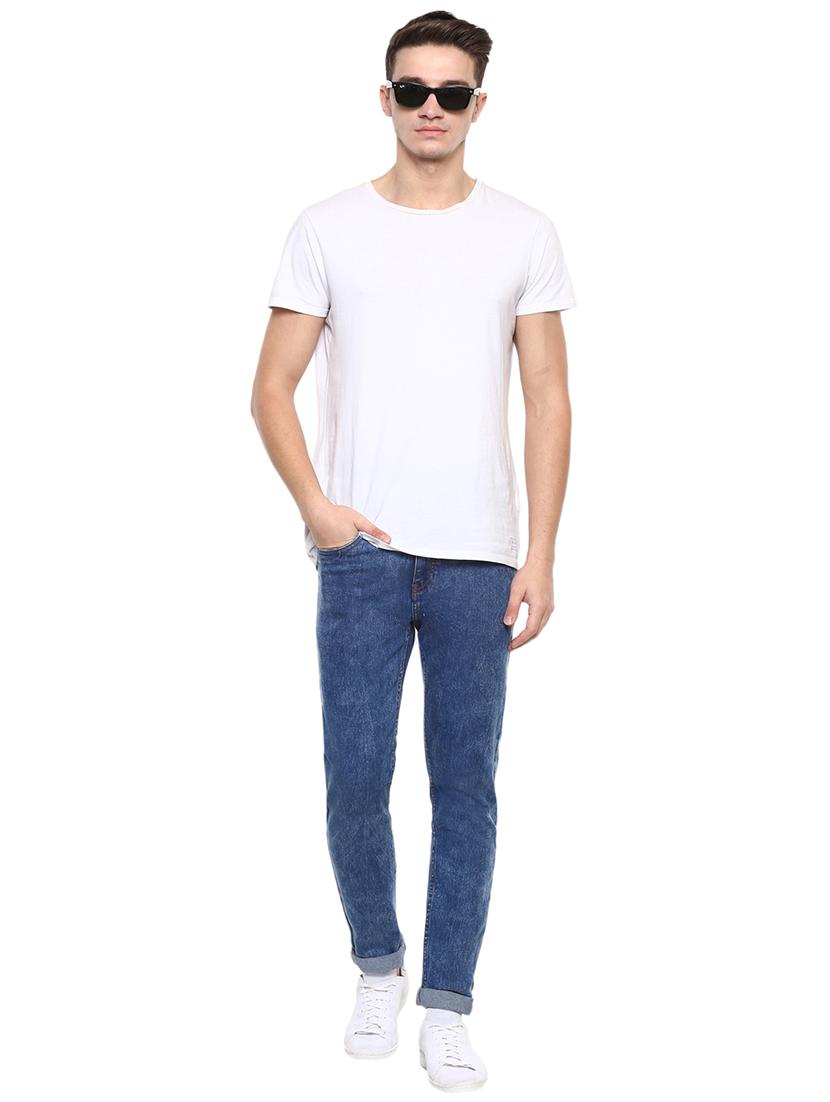blue cotton blend plain jeans - 15862167 - Zoom Image - 4