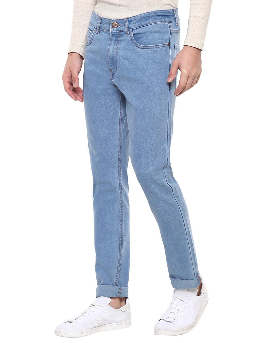 blue cotton blend plain jeans - 15862168 - Zoom Image - 2
