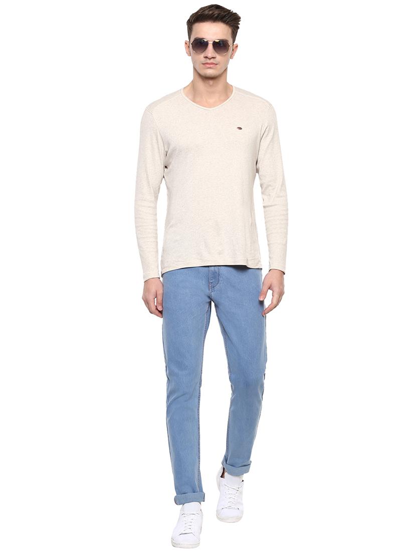 blue cotton blend plain jeans - 15862168 - Zoom Image - 4